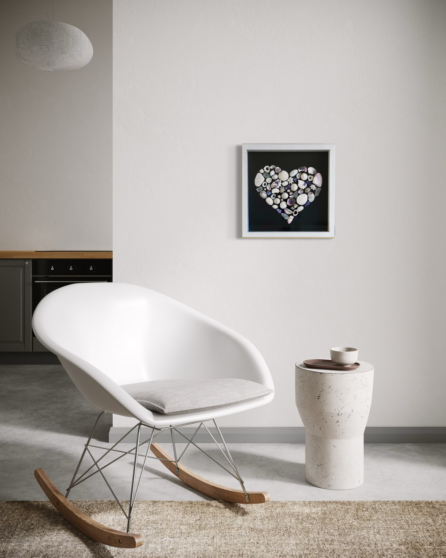 Hand Crafted Shell Heart Framed Hamptons Style for Coastal Beach Decor